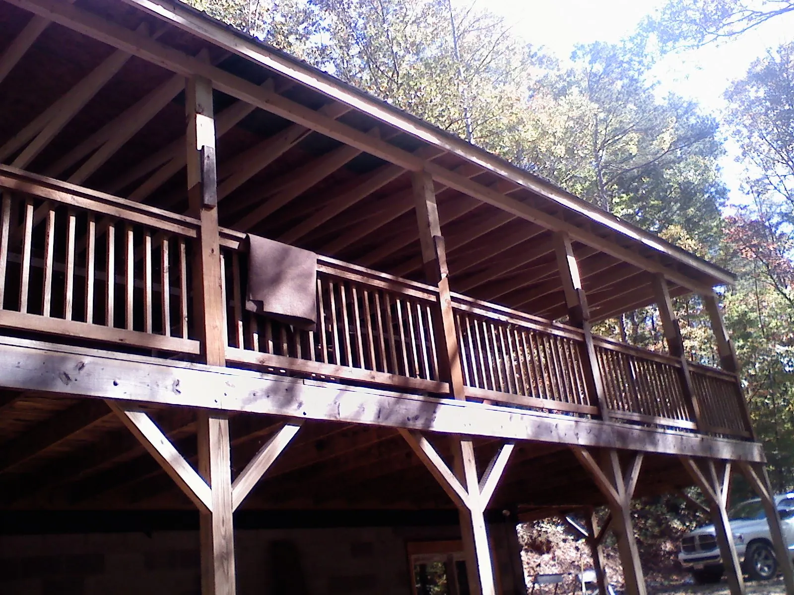 Timber framing under a new elevated porch and deck — Roof Leak Repair in Deep Run by Roofing Brothers